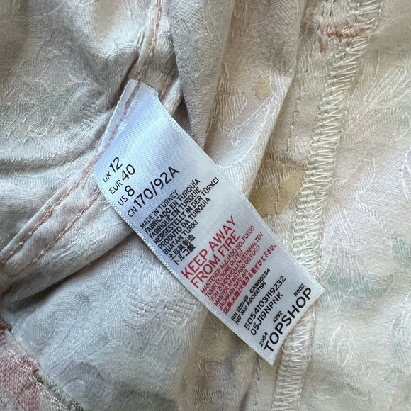 Topshop pink floral denim coordinating denim jean skirt jacket set - Picture 10 of 13